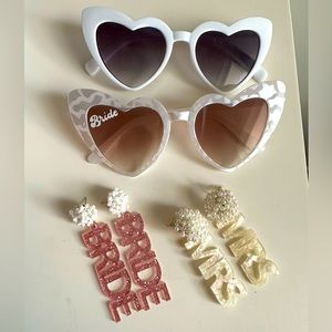 Bridal Accessories- Bride Earrings & Glasses